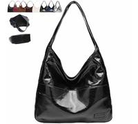 Genérico Ooomay Tote Bag, Large Capacity Vegan Leather Tote Handbags, Vintage Casual Trendy Simple The Perfect Everyday Bags (Black-B)