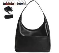 Genérico Ooomay Tote Bag, Large Capacity Vegan Leather Tote Handbags, Vintage Casual Trendy Simple The Perfect Everyday Bags (Black-A)