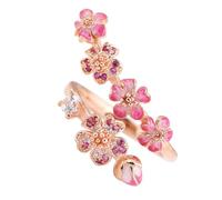 Genérico Open Rings Metal Adjustable Open Flower Women Floral Jewelry