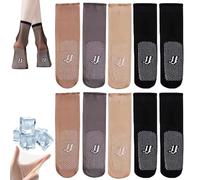 Genérico Operationaln Invisible Slip-Resistant Crystal Silk Socks, Women's Sheer Ankle Socks, Everyday Soft and Comfortable (10PCS-A)