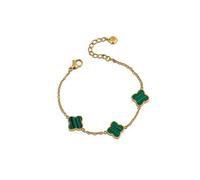 Generico Ops Jewels OPSBR-971 Mystic Clover - Pulsera de mujer de acero dorado con trébol de cuatro hojas