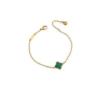 Generico Ops Objects OPSBR-968 - Pulsera de mujer con trébol de acero y oro