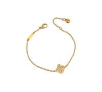 Generico Ops Objects OPSBR-989 - Pulsera de mujer con trébol de acero y oro