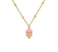 Generico OpsObject - Collar de mujer Mybell OPSCL-1008 de acero dorado con campana rosa