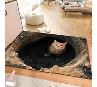 Genérico Optical Illusion 3D Rug, Fun Creatives 3D Hole Carpet for Decorative Floor Art, Non Slip Quick Dry Washable Soft Floor Mat for Home,Entryway,Living Room,Bedroom