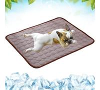 Genérico Opticnock Dog Cooling Mat for Dogs, 4X More Effective, Ice Silk Cooling Mat for Small Medium Large Dogs, Washable Pet Ice Cool Pad Blanket for Indoor Outdoor (Brown, XS-40 * 30CM)