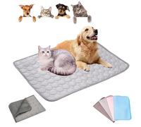Genérico Opticnock Dog Cooling Mat, Summer Ice Silk Dog Cooling Pad, for Indoor Outdoor, Washable & Portable Anti Slip Pet SoftPad (Large,Grey)