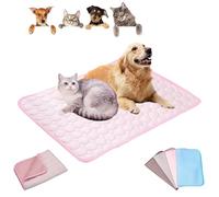 Genérico Opticnock Dog Cooling Mat, Summer Ice Silk Dog Cooling Pad, for Indoor Outdoor, Washable & Portable Anti Slip Pet SoftPad (X-Small,Pink)