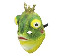 Genérico Option 1 Frog Cosplay Masque - Novelty Animal Face, Realistic Green Frog Head Cover for Theme Photography, Sturdy Latex Party Prop, Ideal for Carnival Stage Performance Workplace Event