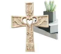 Generico Oración de Madera | Decoración de corazón Hueco con Textura de, decoración para Escritorio con Textura de para San | para Cristiana, Iglesia, Boda, fe y Confort