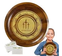 Generico Oración de madera para oración de pasta de oración vintage de madera con 24 postales y una cruz, ideal para la Pascua cristiana, la congregación de oración de S