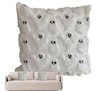 Genérico Orange Halloween Pillow Cases | Ghost Decorations Cushion Cover | Elegant Invisible Zipper, Soft Linen Fall Decor 3D Embroidery ForThanks Giving Indoor Bedroom Couch Bed Dorm Harves