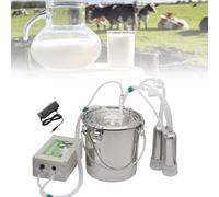Genérico Ordeñadora Eléctrica, Bomba De Vacío De Pulso Automática, 40-46 Ciclos/Minuto, Cubo De Leche De Acero Inoxidable 304, Adecuada para Pequeñas Granjas Familiares (Cow Plug-In Type,5L)