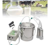 Genérico Ordeñadora Eléctrica, Bomba De Vacío De Pulso Automática, 40-46 Ciclos/Minuto, Cubo De Leche De Acero Inoxidable 304 (Cow Rechargeable Type,5L)