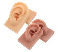 Genérico Oreja Falsa de Silicona para Modelo de Anatomía del Oído, Par de Piezas en Tono Oscuro, Resistente y Reutilizable para Entrenamiento en Perforación y Enseñanza