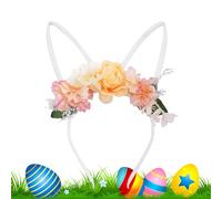 Genérico Orejas De Conejo Para La Cabeza - Accesorio para la Cabeza con Flores,de Pascua para Niñas | Para Disfraces De Mujer Y Niño En Fiestas De Pascua Halloween Navidad Y San Valentín