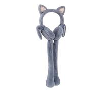 Genérico Orejeras para mujeres, diadema cálida y suave de peluche | Orejas de animales con orejas de conejo móviles, para caminos, deportes, bicicletas, otoño, esquí, mujer, jóvenes y, gris, Se