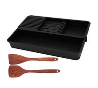 Genérico Organizador Cajón Cuchillos - Soporte Expandible 15,7x9,8 Pulgadas PP Con Separadores | Estante Desmontable Para Cuchillos De Cocina Y Fruta, Gris Resistente A Decoloración