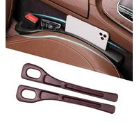 Genérico Organizador Coche,Organizador Lateral de Coche,Caja Almacenaje Huecos Asientos Coche,Organizadores de Asiento, para Guardar Bebidas,Teléfonos Móviles,Cable de Datos (Brown)