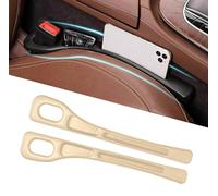 Genérico Organizador Coche,Organizador Lateral de Coche,Caja Almacenaje Huecos Asientos Coche,Organizadores de Asiento, para Guardar Bebidas,Teléfonos Móviles,Cable de Datos (Beige)