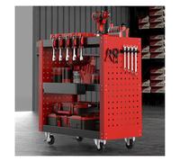 Genérico Organizador de Almacenamiento de 3 estantes, Carrito de Trabajo con Ruedas, cajón y Tablero Perforado, Carrito for detallado de automóviles con Ruedas(Style 2,80x35.5x76.5cm)