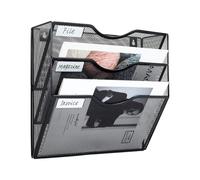 Genérico Organizador De Archivos De Pared | Bandeja De Almacenamiento Metálica Con 3 Niveles Y Separadores - Portadocumentos De Pared Con Bolsillos | para Escritorio, Oficina, Hogar, Aula y Baño