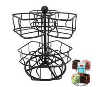 Genérico Organizador De Bolsitas De Té | Organizador Giratorio de 2 Niveles con 6 Compartimentos - Contenedor Para Crema, Azúcar Y Bolsitas De Té,para Apartamento Oficina en Casa Cocina Encimera