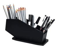 Generico Organizador de brochas de maquillaje - 9,84 x 5,12 x 3,15 pulgadas Makeup Holder Wooden Gothic Brush Organizer | Cosmetic Storage Practical Compartment Pen HolderFor Vanity & Halloween