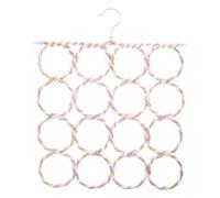 Genérico Organizador de Bufandas Plegable de Ratán 16 Anillas Multicolor para Armario, Percha para Colgar Bufandas, Corbatas y Chales, Ahorro de Espacio Hogar Color Color Aleatorio