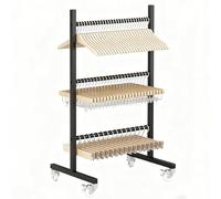 Genérico Organizador de Colgadores de Soporte Apilador de Perchas, Soporte de suspensión Resistente Portátil para Centro Comercial con Ruedas