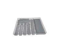 Genérico Organizador de Cubiertos para Cajón, 2 Piezas - Cubertero Acrílico Transparente con 7 Compartimentos, Antideslizante, Bandeja Organizadora de Utensilios de Cocina 48x40x4,5 cm