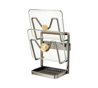 Genérico Organizador de de ollas, Estante de Almacenamiento Vertical de Acero Inoxidable de 23cm con Bandeja de extraíble, Utensilios de Cocina, Cacerola, Cuchara, espátula, Plato | Cocina Restaura