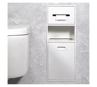 Genérico Organizador de Ducha multinivel de Acero Inoxidable para papeleras y Papel higiénico, fácil de Instalar, diseño Empotrado, Organizador Que Ahorra Espacio para baños de hogar y Hotel (Blanco,