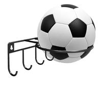 Generico Organizador de montaje para fútbol: estructura de acero resistente, portapelotas de soporte deportivo | Dimensiones vertical con robusta función de soporte