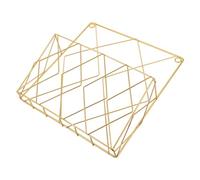 Genérico Organizador de Pared Multifuncional de Hierro Dorado para Revistas y Periódicos Revistero Colgante Compacto Estantería de Pared Vintage para Oficina y Hogar Expositor Decorativo