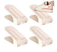 Genérico Organizador de Zapatos Ajustable,4 Piezas Ajustable Doble Capa Ahorrador De Espacio - Almacenamiento Armario Vestidor Dormitorio Suelo Debajo Cama Baño Garaje Gimnasio