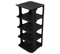 Genérico Organizador de Zapatos de Plástico Negro, Zapatero Apilable Multicapa Ajustable, Estante para Entrada Que Ahorra Espacio y Porta Zapatos Multiusos para Hogar y Almacenamiento