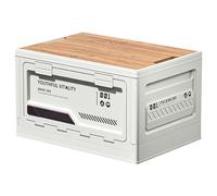 Genérico Organizador Maletero Coche para BMW 1 Series 118D,50L, Gran contenedor plegable, Tapa de madera, Alta capacidad de carga, para equipo de camping, organización del hogar