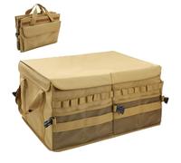 Genérico Organizador Maletero Coche para BMW X6 M-Power E71 2009-2014 (SUV),Plegable Con Múltiples Compartimentos, 70L Gran Capacidad, Tela Oxford Impermeable, Con Tapa, Color Caqui