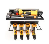 Generico Organizador para taladro de pared | Estante de almacenamiento de alta resistencia de 2 piezas, estantería de almacén - para garaje, taller, trastero, banco de trabajo, sótano y sala de