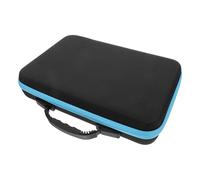 Genérico Organizador Portátil para Aceites Esenciales 10 Ml Estuche de Almacenamiento Asa para Viaje y Aromaterapia Bolsa Compacta Negra Borde Azul para Frascos de Aromaterapia