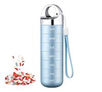 Genérico Organizador Semanal De Pastillas - Organizador De Suplementos De Metal De 16x3,5 Cm | Contenedor De Medicamentos Resistente A Los Rayos UV: Para Adultos, Viajeros, Cuidadores, Rutina Diaria,