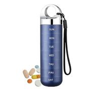 Genérico Organizador Semanal De Pastillas - Organizador De Suplementos De Metal De 16x3,5 Cm | Contenedor De Medicamentos Resistente A Los Rayos UV: Para Adultos, Viajeros, Cuidadores, Rutina Diaria,