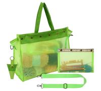 Generico Organizador Tote, Spacious Clear Mesh Bag, Knitting Crochet Supplies Holder, for Home Indoor Outdoor Traveling Craft Class Dorm Room, Ideal for Girlfriend Friend Sister Yarn Solution, verde