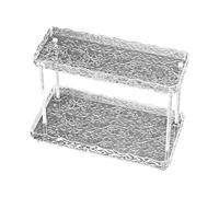 Genérico Organizer Rack, Acrylic Shelf, 12.52x6.5x8.35 Inches, Countertop Holder, Corrugated Design Structure for Bathroom Storage, Kitchen, Home Vanity Display, Stainless