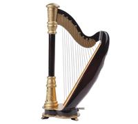 Genérico Ornament, Miniature Harp, Decorative Elegant Musical Instrument Model for Desktop, Shelves, Home Decoration, 3,35 x 5,51 pulgadas, Resin and Copper Wire Strings