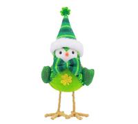 Genérico Ornamento aviar - Figura de pájaro esmeralda de 18 cm, decoración de mesa de vacaciones | Charm de vacaciones, diseño de capa de pico dorado, encantadora decoración de festival de St Pat