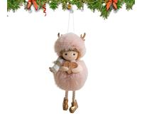 Generico Ornamento de ángel, colgante suave y blando de peluche con cuernos y muñeca ángel linda - Para familia, hombres, mujeres, niños, casa, Navidad, interior, exterior, cumpleaños