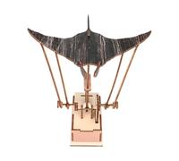 Genérico Ornamento de manta eléctrica hecha a mano, autómata de madera, artesanal, figuras de mantas, natación, decoración oceánica realista para oficina, hogar