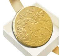 Genérico Ornamento de Moneda Conmemorativa del Caballo | Éxito Tradicional en Oro, Colgante Caballo Mascota Chino - para Casa Escuela Oficinas Cafés Librerías Salón